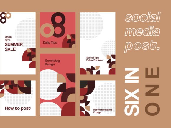 Download 6 Media Social Templates Red Themes V2 - Social template Collection