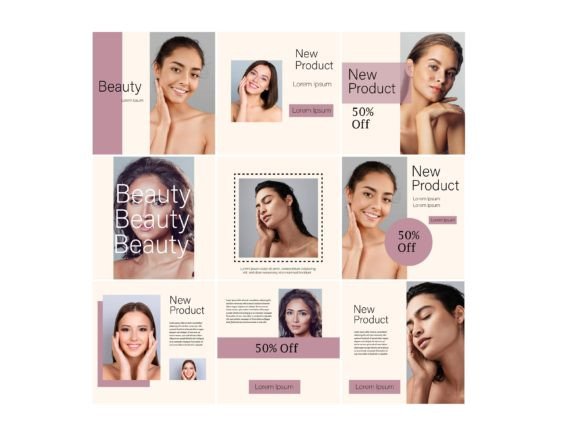 Download Media Social Template Beauty Color Gray - Social template Collection