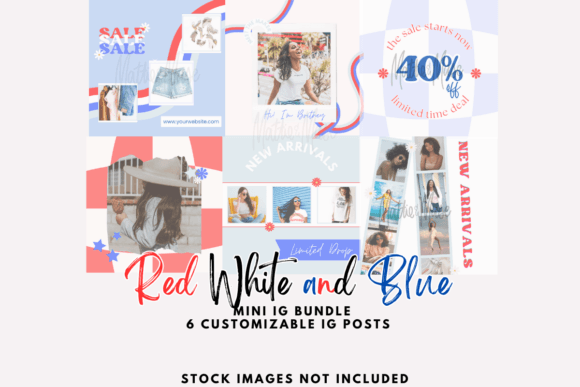Download Red White and Blue Mini Social Templates - Social template Collection