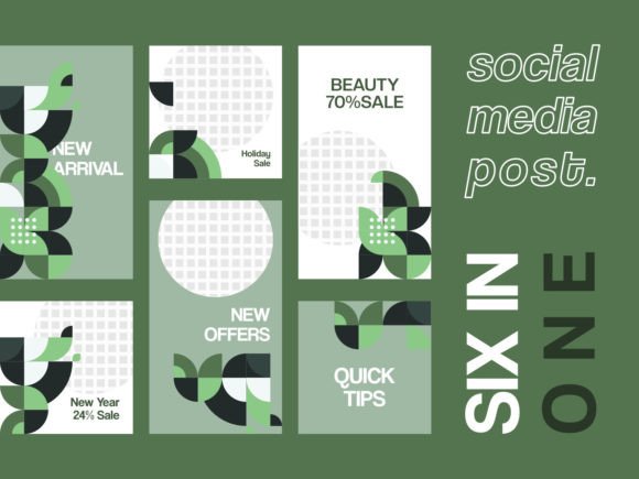 Download 6 Media Social Templates Green Themes V1 - Social template Collection