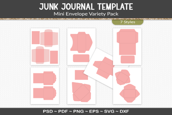 Download Junk Journal Envelopes Template Kit - Template kit Collection