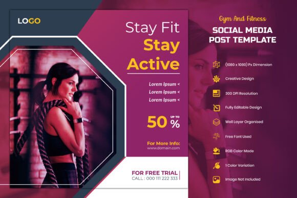Download Gym Fitness Social Media Post Template - Gym Collection