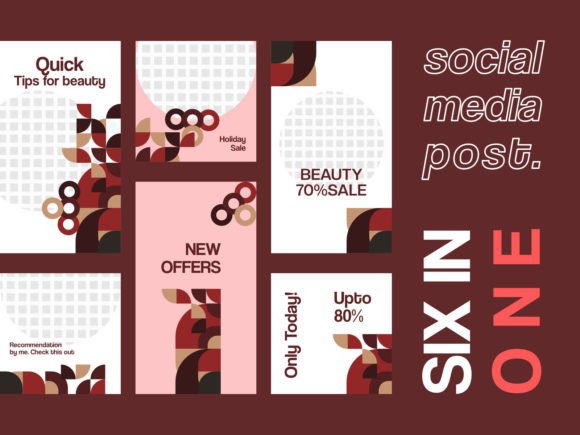 Download 6 Media Social Templates Red Themes V1 - Social template Collection