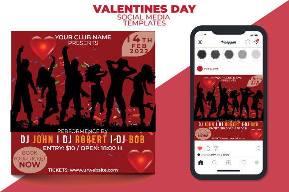 Download Valentines Day Social Templates - Social template Collection