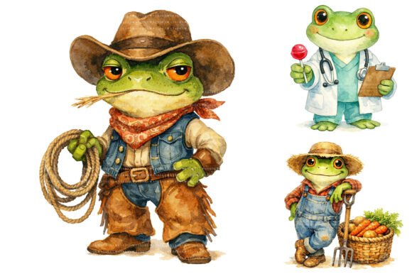 Download Cute Watercolor Frog Clipart Bundle Pack - Bundle pack Collection