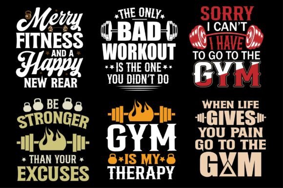 Download Gym Workout Fitness T-Shirt Bundle - Gym Collection
